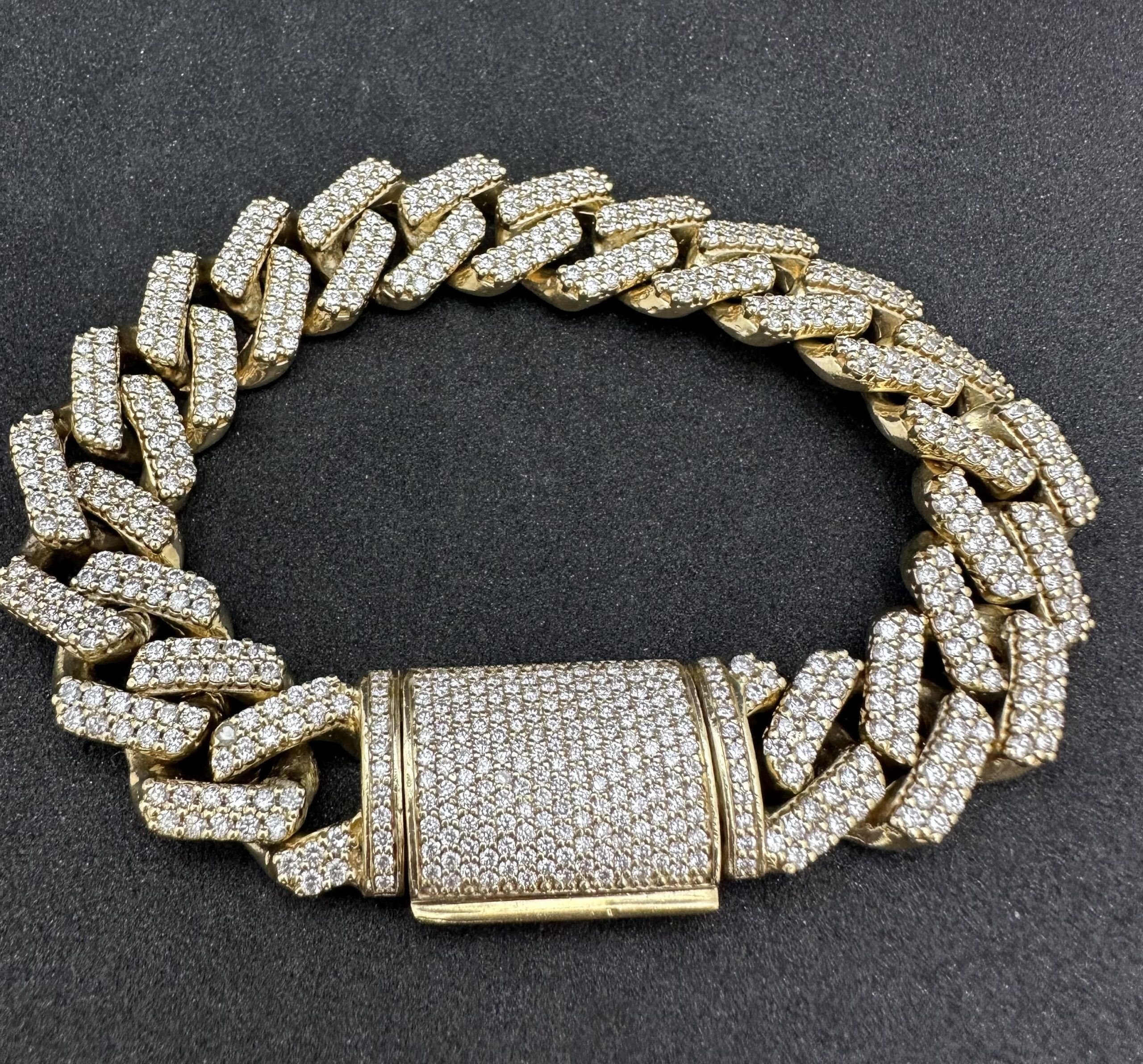 Cuban Link Diamond Bracelet – Rami Jewelry